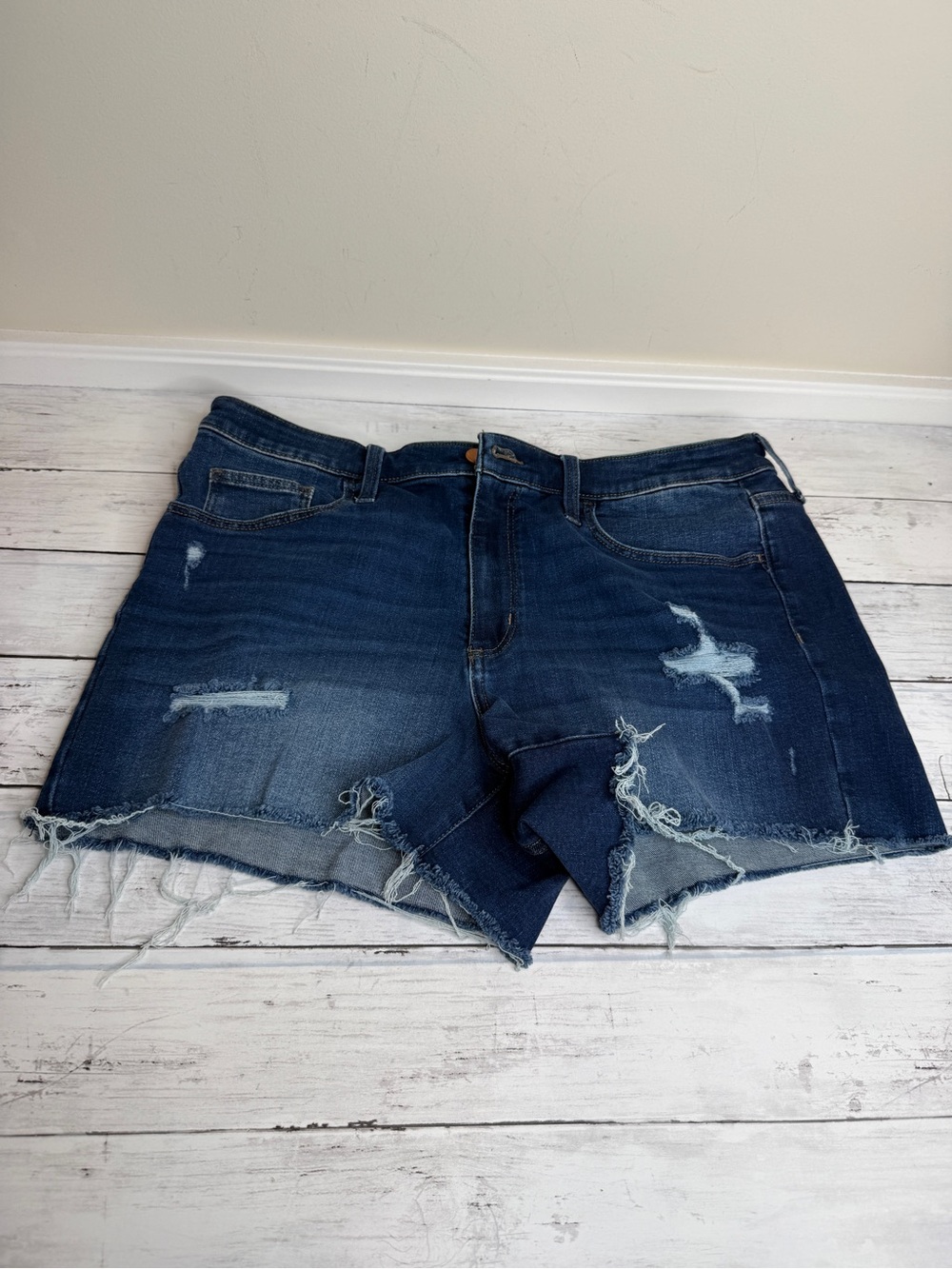 Universal Thread Dark Blue Distressed Denim Cutoff Shorts